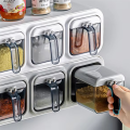 Wall-Mounted Kitchen Seasoning Box Set - Condiment Storage Organizer with Door, Spice Jars for Home,Kitchen Gadgets B. 