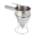 Stainless Steel Piston Funnel with Support for Sauce Cream Dosing Funnel for Sauce. 