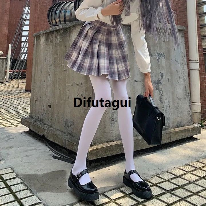 Difutagui%20Solid%20Color%20Pantyhoses%20for%20Women%20Thigh%20High%20Waisted%20JK%20Lolita%20Original%20Cute%20Thin%20Stockings%20Black%20White%20Medias%20Pantyhose%20Socks%20-%20Image%202