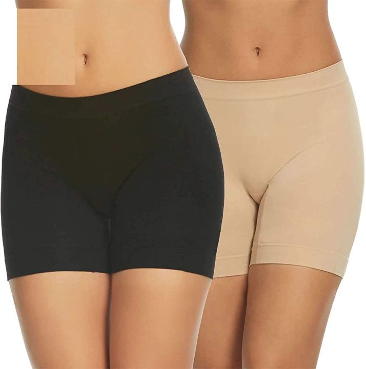 Black%20Seamless%20Slip%20Short/Slacks%20For%20Women%20-%20Image%202