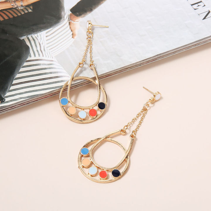 %E3%80%90Mega%20Personality%20Drop%20Color%20Flower%20Earrings%20Women's%20Alloy%20Rhinestone%20Drop%20Earrings%20-%20Image%204