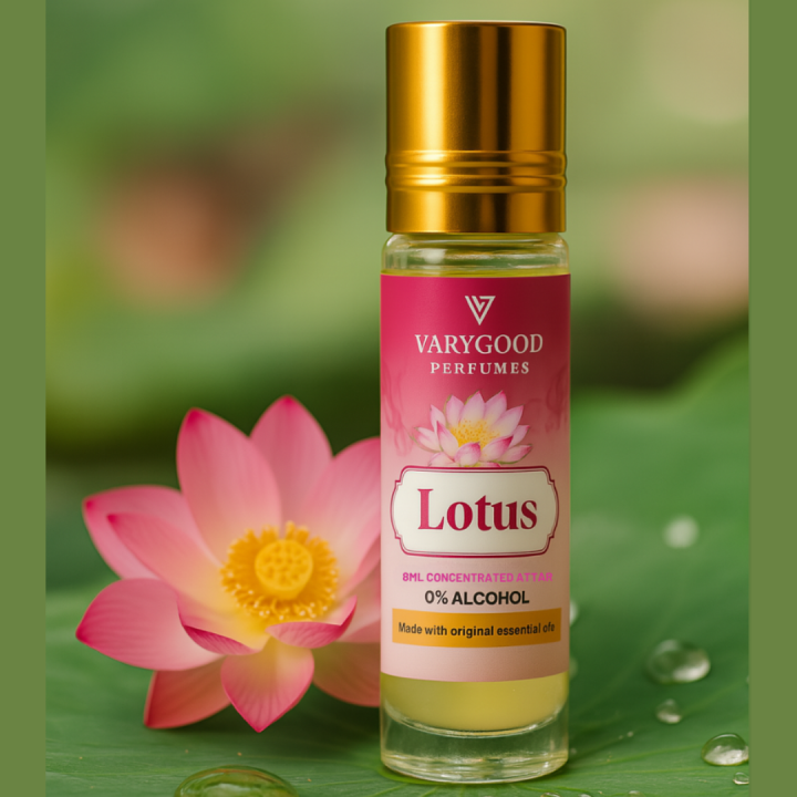 VaryGood Lotus Attar Roll-On 8ml | Soft & Serene Floral Concentrated Perfume for Men & Women