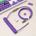 1.8M Type C Mechanical Keyboard Coiled Cable USB Keyboard Wire Mechanical Keyboard Aviator Desktop Computer Aviation Connector. 