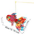 Handheld Light Toy Handmade Goldfish Lantern DIY Traditional Colorful Paper Lamp Kit Glowing Portable Mid Autumn Craft Family. 