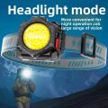 Waist-wearing Super Bright Multi-Functional Flashlight Rechargeable TYPE-C Charging Headlamp Portable Design COB Lamp Wrist Light Auto Repair. 