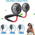 360 Degree Adjustment Hands Free Portable Neck Fan - Rechargeable Mini USB Personal Fan. 