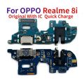 For Oppo A1k A3S A5S Original USB Charger Dock Connector Charging Port Microphone Flex Cable Realme 8i Replacement Parts. 