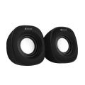 Kisonli V350 USB Powered Mini Speakers - 6W Stereo Bass Enhanced Computer Speakers with Volume Control - Portable 2.0 Channel Multimedia Audio System for Laptop, PC, Desktop - Black with Blue Accents. 