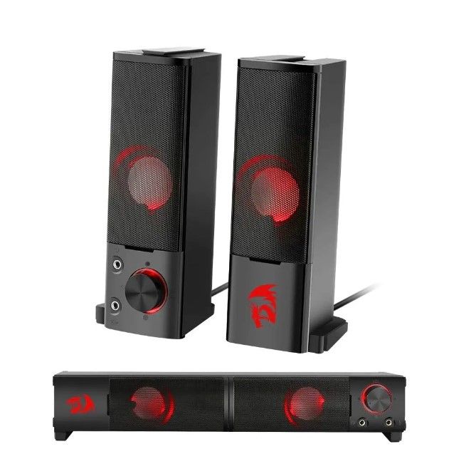 Redragon GS550 Orpheus PC Gaming Speakers, 2.0 Channel Stereo Desktop Computer Sound Bar with Compact Maneuverable Size