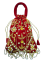 Women Bags Top Handle Party Velvet Potli Bags. 