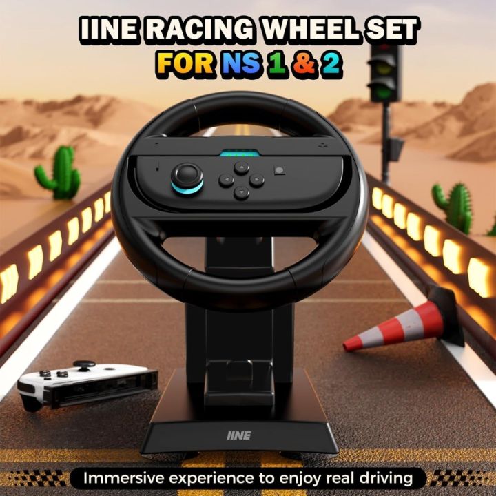 IINE Steering Wheel with Stand for Nintendo Switch & Switch 2 /OLED ...
