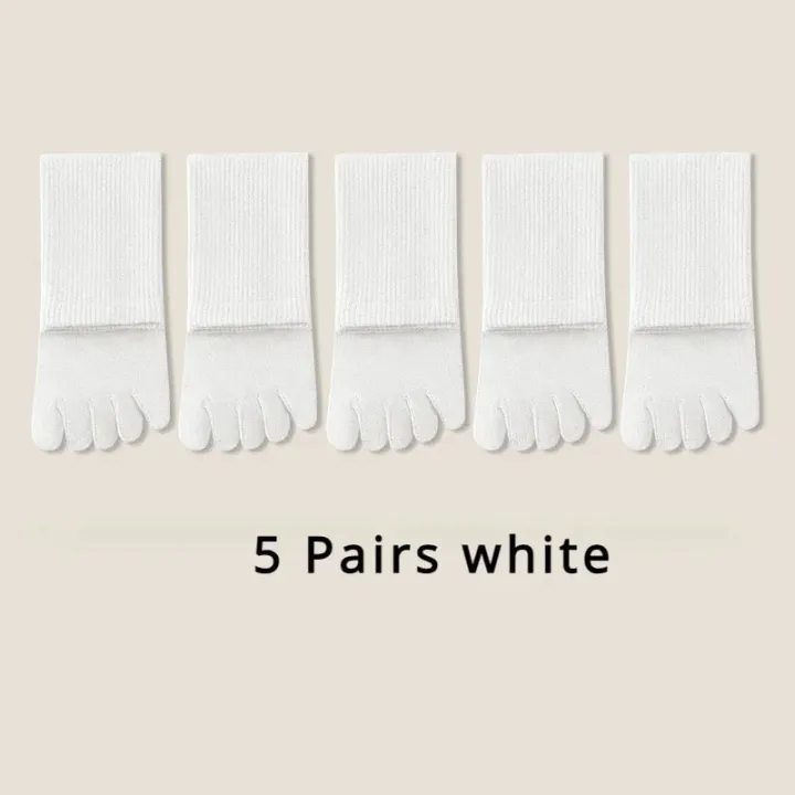 New%205%20or%2010%20Pairs%20Women%20Sports%20Toe%20Socks%20with%20Separate%20Fingers%20High%20Tube%20Five%20Finger%20Cotton%20Crew%20Socks%20Yoga%20High%20Quality%20-%20Image%207
