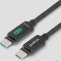 Prolink [ 100W  5A  2-meter  Real-Time Display  E-mark Chip ] USB-C-C PD Fast Charging Cable Nylon Braided - GCC-100-02. 