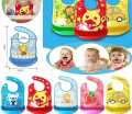 Baby Stuff Waterproof Food Grade Silicone Bib/ Baby Cute Cartoon Adjustable Bib. 
