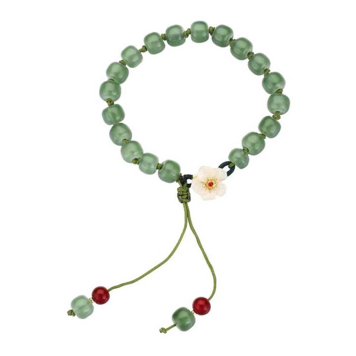 Enacolor Luxury Crystal New Chinese Style Jade Peach Blossom Beads
