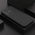 Vivo V23 5G Soft Square Liquid Silicone Phone Casing Full Cover Camera Shockproof Protection Rubber Case - Black. 