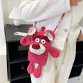 Ins Online Influencer Pop Crocheted Mobile Phone Bag 2024 New DIY Handmade Knitted Crossbody Parent-Child Bag Children's Bags Finished Product. 