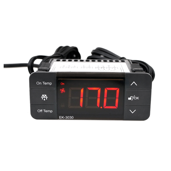 1 Piece Digital Temperature Controller Thermostat Sensor Refrigeration Defrost Thermostat for Cold Storage Freezer EK-3030 220V