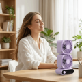 Cordless Rechargeable Battery Portable Mini Circulating Fan Digital Speed Display Quiet Operation Desktop Fan Strong Airflow Low-Noise Design Digital Display Fan Personal Cooling. 