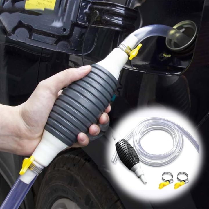 High Flow Gasoline Hand Pump, Oil suction pump, Portable Manual Car Pump for transfer Petrol, Diesel, Oil, Liquid, Water Fish Tank, with 2 Meter flexible Hose