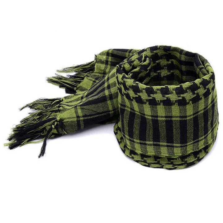 ARELENE%202X%20Unisex%20Scarf%20Polyester%20Tassel%20Arab%20Desert%20Shemagh,%20Green%20-%20Image%202