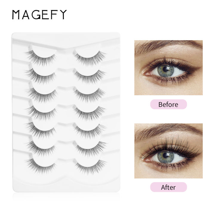 MAANGE%20MAGEFY%207%20Pairs%20Faux%20Mink%20Synthetic%20Eyelash%20With%20Cruelty%20Free%20Natural%20Wispy%20Invisible%20Band%20Cat%20Eye%20Lashes%20MGY7260-7A%20-%20Image%209