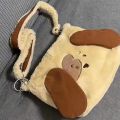 New Cute Dog Bag Backpack Kawaii Fluffy Plush Crossbody Bag Cartoon Large Capacity School Bags. 