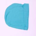 Light Blue Baby Printed Cotton Winter Cap For Kids. 