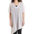 White Chiffon V-neck Long Tops For Women. 