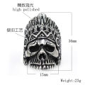 【Mega Sale】RG238 Vintage Men's Titanium Steel Trendy Men's Steel Ring Feather Ghost Head Ring. 