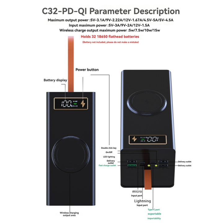 Nullmul%2032x18650%20Battery%20Case%20Powers%20Bank%20Case%20Plastic%20Housing%20Faster%20Chargers%20Case%20for%2018650%20Batteries%20Detachable%20Design%20C%20-%20Image%206