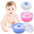 Soft and Safe Baby Powder Puff for Infants and Toddlers - Round Container Included. 