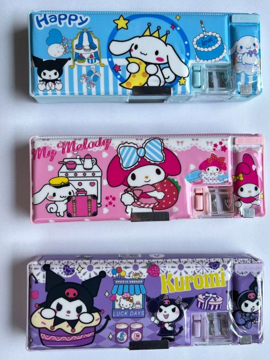 kawai Kuromi Magnetic Stationery Multifunctional Student Pencil Case My Melody Storage Box