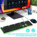 Computer Gaming Keyboard and Mouse Combo LED Lights Wired USB Working Keyboard Mouse Set. 