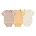 Baby Bodysuit Short Sleeve One-piece Suit Newborn Jumpsuit Infant Vest for Baby Boys and Girls 0- 2 Year, Pack of 3. 