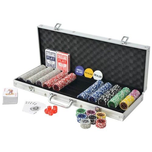Poker Set with 500 Laser Chips Aluminium | Daraz.lk