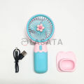 Cute Korean Design Mini Portable Fan with Lithium Rechargeable Battery. 