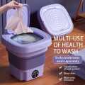 Portable Mini Washing Machine Lightweight Collapsible Bucket Rechargeable. 