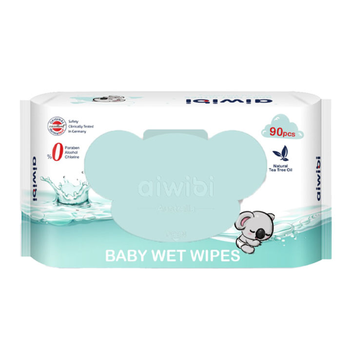Aiwibi Australian 100% Soft Care Baby Wet Wipes 90 Pcs