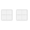 OUMERY 2X 4 Gang Tuya ZigBee Wireless 12 Scene Switch Push Button Controller Battery Powered Scenario for Tuya Devices. 