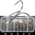 Fishing Tackle Lake River Sharpened High Carbon Steel Treble Fishing Hook Fishhooks Barbed Fishhook 2/4/6/8/10. 