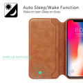 XUNDD GRA SERIES LEATHER FLIP CASE CARD SLOTS FOR IPHONE X BROWN COLOR. 