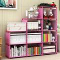 4 Layers 9-Cubes Bookcase Bookshelf Storage Shelf for Home and Office, Plastic Rack Organizer. 