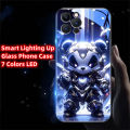 Abyssal Battle Armor Sound Music Control Led Light Phone Case For Samsung S24 S23 S22 S21 S20 FE Note 10 20 Plus Ultra A54 A14. 