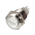 12V 16mm Waterproof Momentary Horn Metal Push Button Switch Green LED Lighted Blue. 