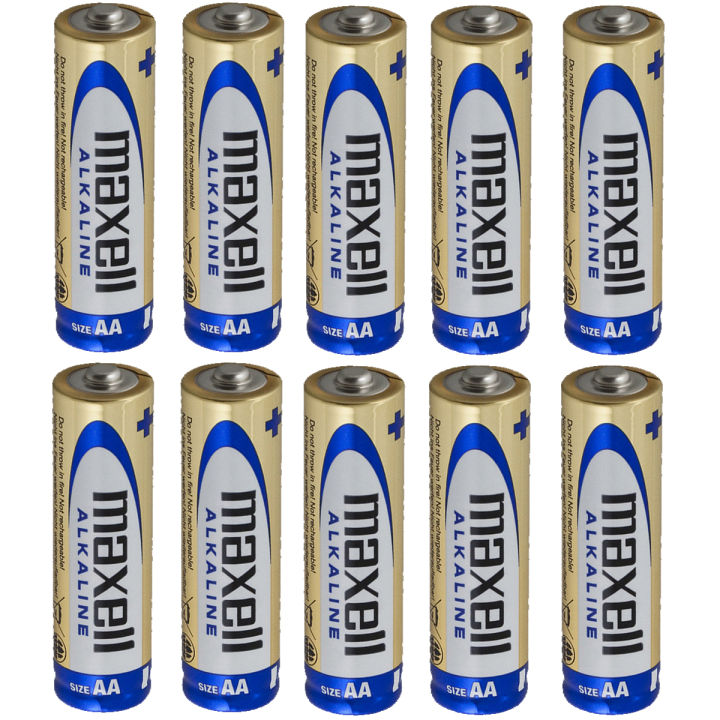 Maxell Alkaline AA Sized 1.5V Batteries (5pairs) - Long-Lasting Power for Toys, Remote Controls, Cameras, Wireless Mouse & More