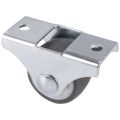 8PCS TPE Caster Wheels Duty Fixed Casters with Rigid Non-Swivel Base Ball Bearing Trolley Wheels Top Plate 1 Inch. 