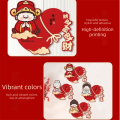 Decorative Chinese Style Horse Year Door Sticker Cartoon Blessing New Year Wall Sticker Paper Window Stickers Window Clings. 