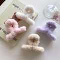 Enacolor Autumn Winter Candy Color Fluffy Plush Hair Claw Clip for Girl Accessories 9.5*6.5CM. 