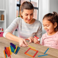 500 PCS Colorful Popsicles Wooden Rainbow Color Craft Handmade Sticks As Shown Wood for School Children. 